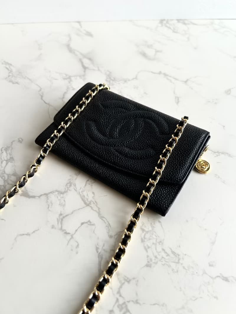 絕版古董包 Chanel黑色魚子醬中古包 斜背包 單肩包 側背包 二手