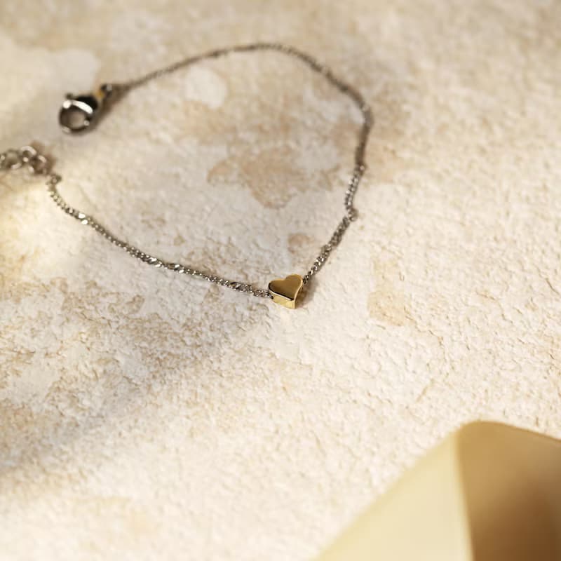 鋼-質感小金心手鍊 聖誕節禮物 禮物 愛心手鍊