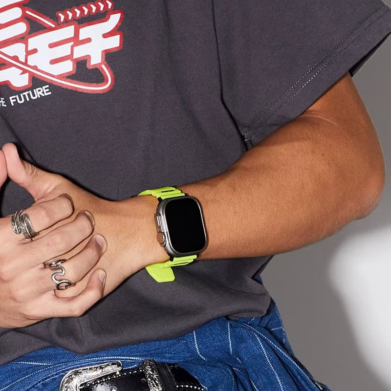 Apple Watch 44/45/46/49mm Shokku 街頭款矽膠錶帶-亮黃