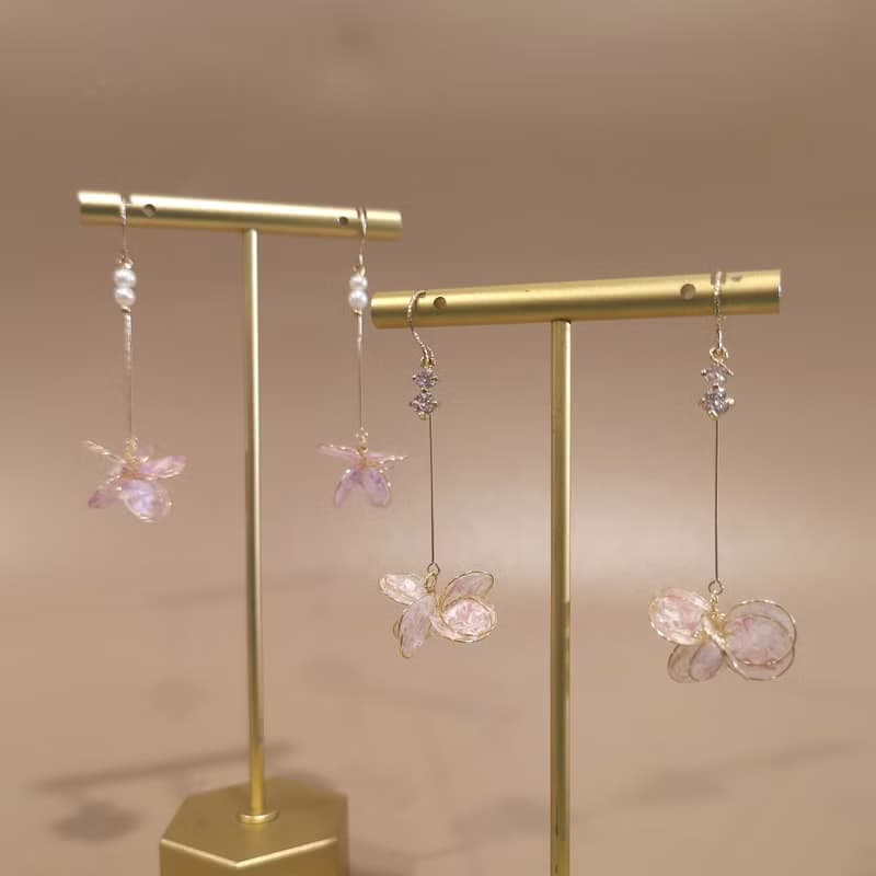 綿綿 | 耳夾耳鈎 | 手工樹脂水晶花飾品