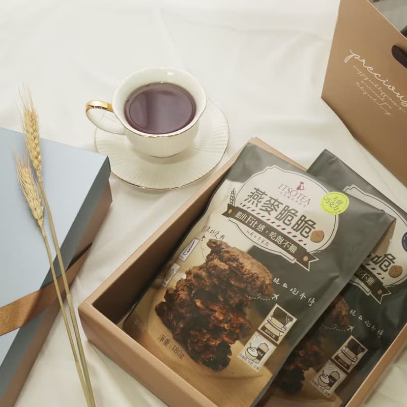 私藏漫遊禮盒-燕麥脆脆2袋入組(巧克力風味/伯爵奶茶風味)