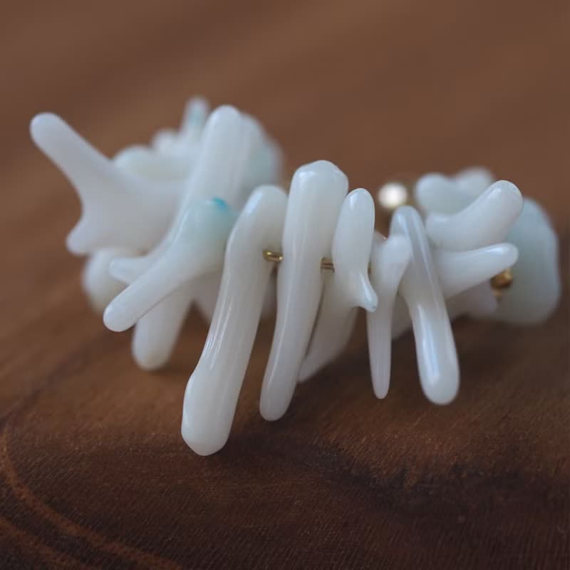 White coral | 白珊瑚のイヤーカフ | ３月誕生石