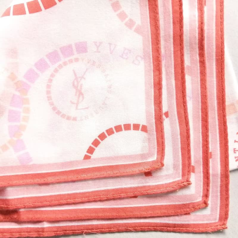 Yves Saint Laurent Vintage Handkerchief Logo Circle 19.5 x 19.5 inches