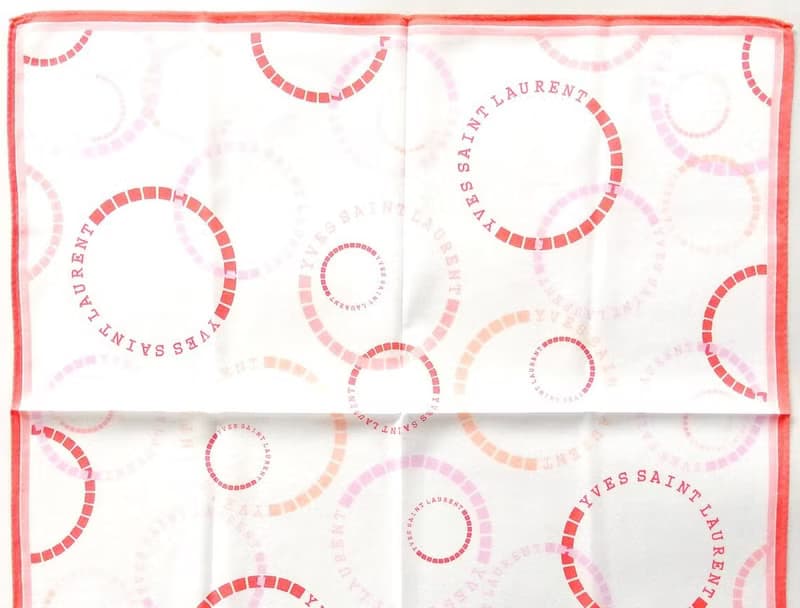 Yves Saint Laurent Vintage Handkerchief Logo Circle 19.5 x 19.5 inches