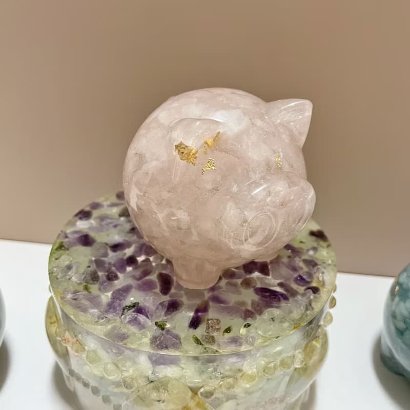 【手工製作】天然能量水晶 圓滾滾招財豬/水晶擺飾