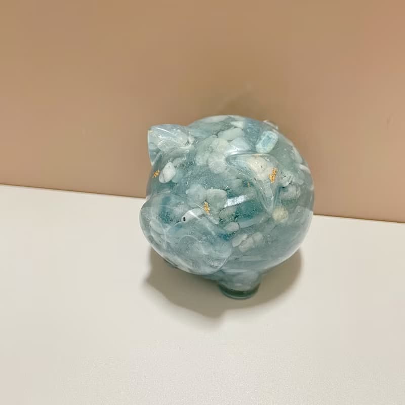 【手工製作】天然能量水晶 圓滾滾招財豬/水晶擺飾