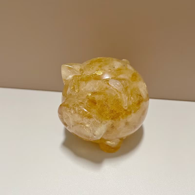 【手工製作】天然能量水晶 圓滾滾招財豬/水晶擺飾