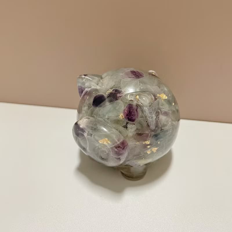 【手工製作】天然能量水晶 圓滾滾招財豬/水晶擺飾