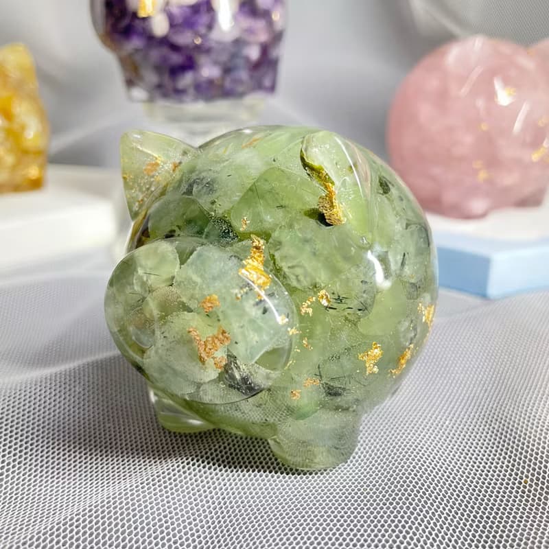 【手工製作】天然能量水晶 圓滾滾招財豬/水晶擺飾