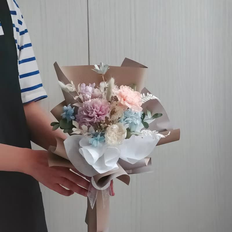 畢業禮物-永生康乃馨花束  不凋花畢業 老師禮物
