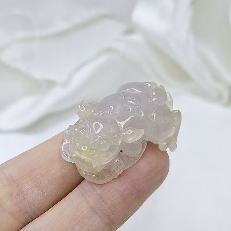 冰種 天然黃翡 招財 貔貅 吊墜  | 天然緬甸玉A貨翡翠