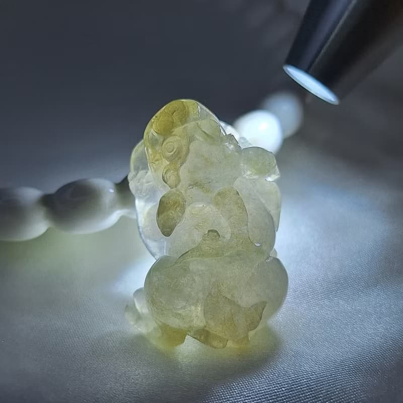 冰種 天然黃翡 招財 貔貅 吊墜  | 天然緬甸玉A貨翡翠