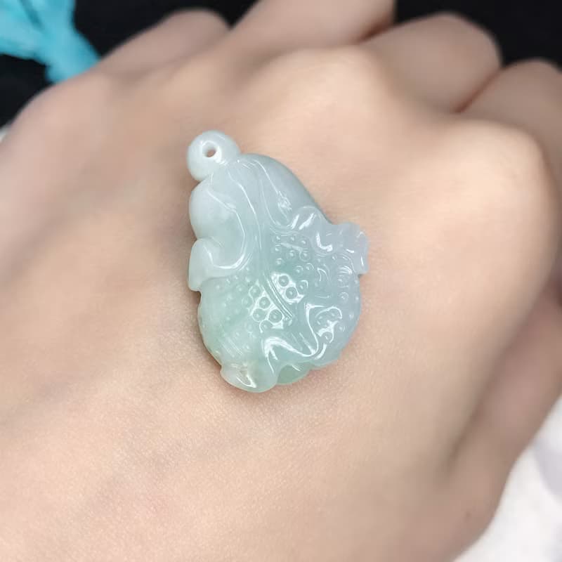 冰種翡翠巧雕白菜 | 天然緬甸A貨翡翠 | 送禮