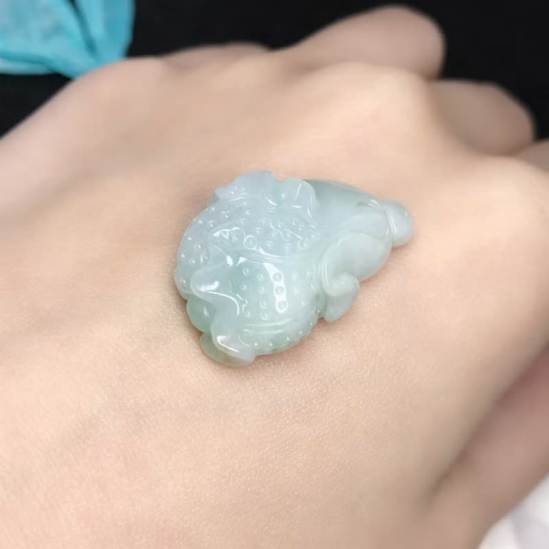 冰種翡翠巧雕白菜 | 天然緬甸A貨翡翠 | 送禮