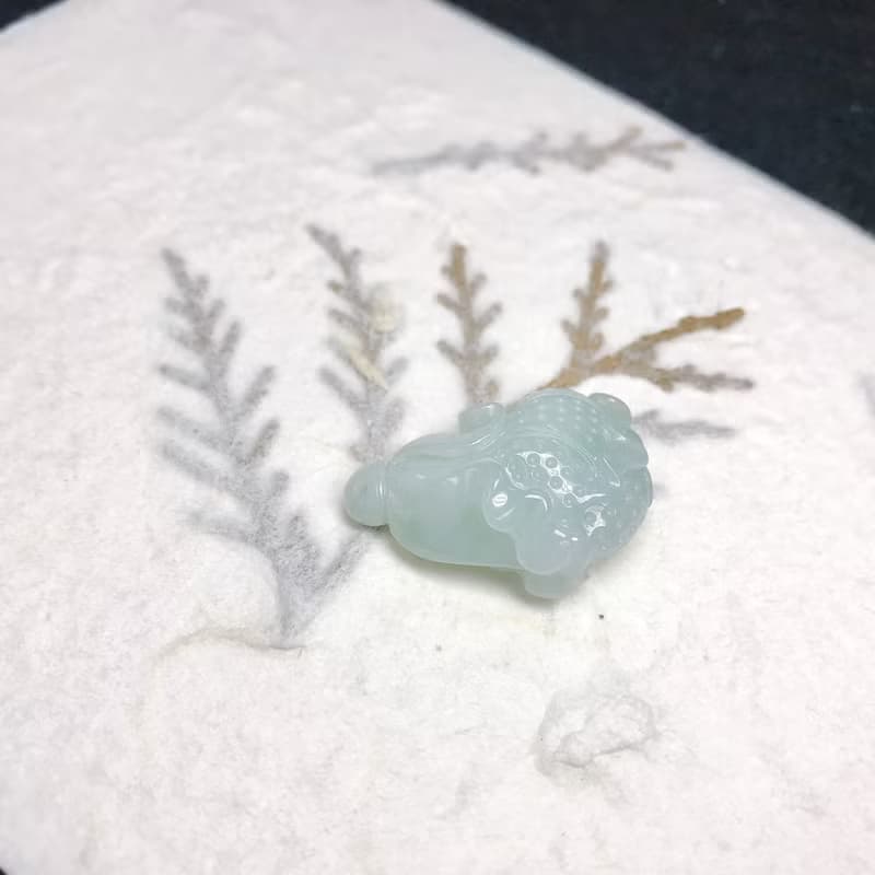 冰種翡翠巧雕白菜 | 天然緬甸A貨翡翠 | 送禮