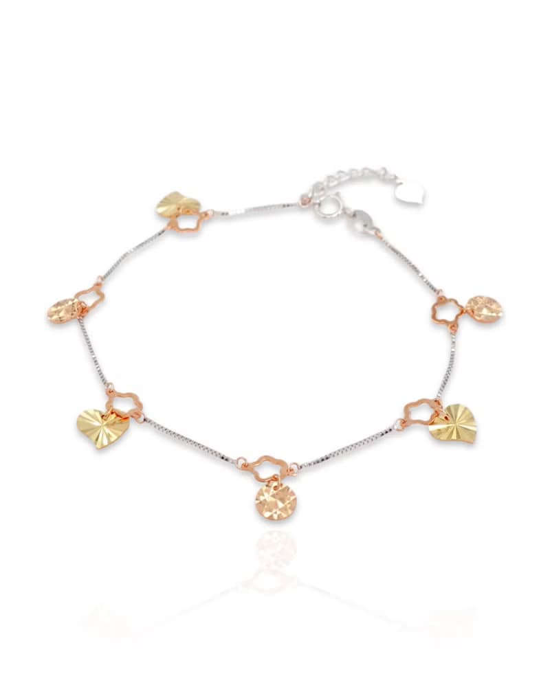 寶麗金珠寶-進口三色K金手鍊