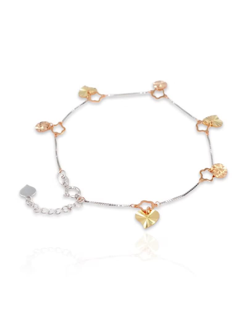 寶麗金珠寶-進口三色K金手鍊