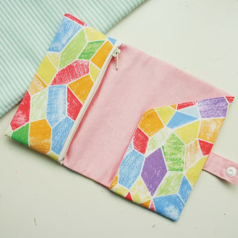 Lovely【日本布】彩繪玻璃拉鍊護照套、布書套10X14cm(1組2色)