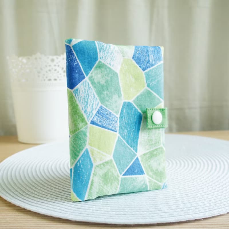 Lovely【日本布】彩繪玻璃拉鍊護照套、布書套10X14cm(1組2色)