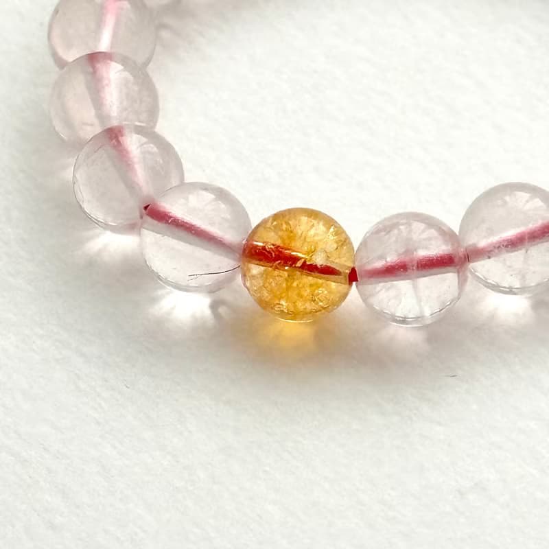 【天秤天蠍座|10月】冰種粉晶黃水晶手鏈 招桃花 聚財 偏財運自信