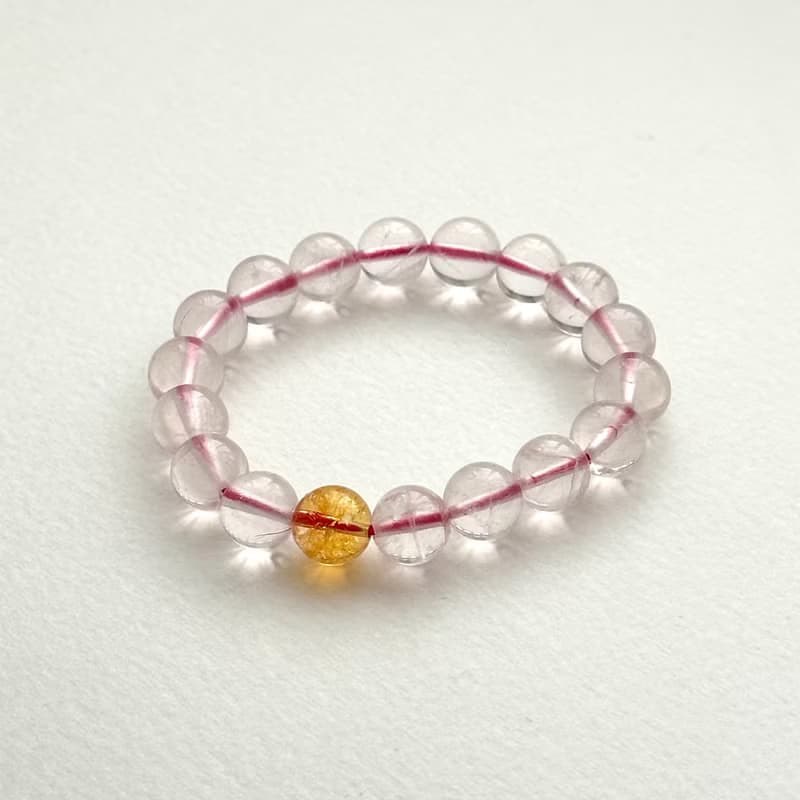 【天秤天蠍座|10月】冰種粉晶黃水晶手鏈 招桃花 聚財 偏財運自信