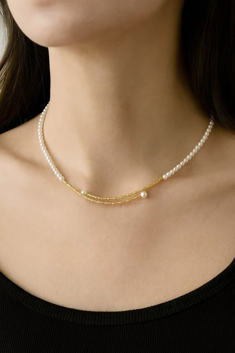 【柔美之環】18K黃金淡水珍珠手鐲 | 3mm & 4.5mm 圓珠設計