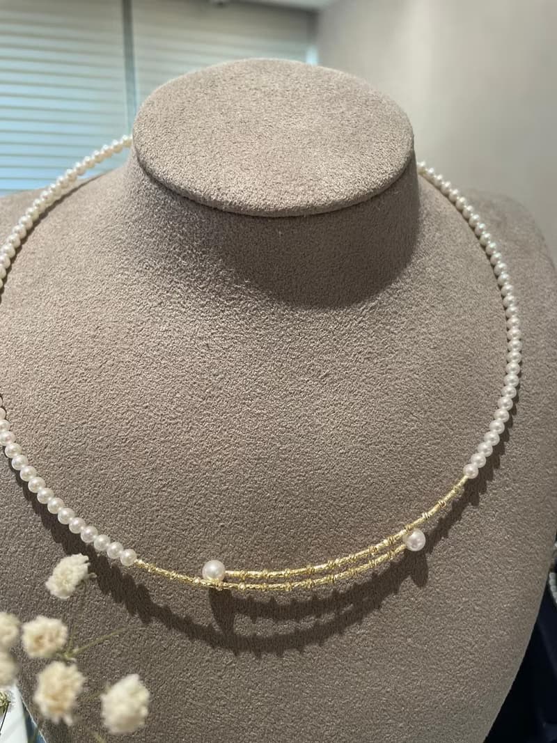 【柔美之環】18K黃金淡水珍珠手鐲 | 3mm & 4.5mm 圓珠設計