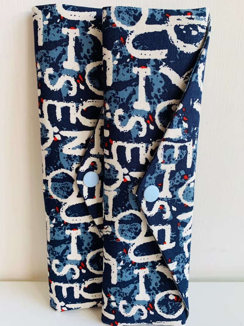 文青風環保筷袋  美式狂潮 斑駁藍  手作餐具袋.交換禮物.