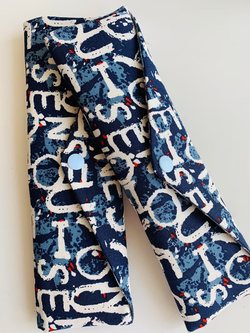 文青風環保筷袋  美式狂潮 斑駁藍  手作餐具袋.交換禮物.