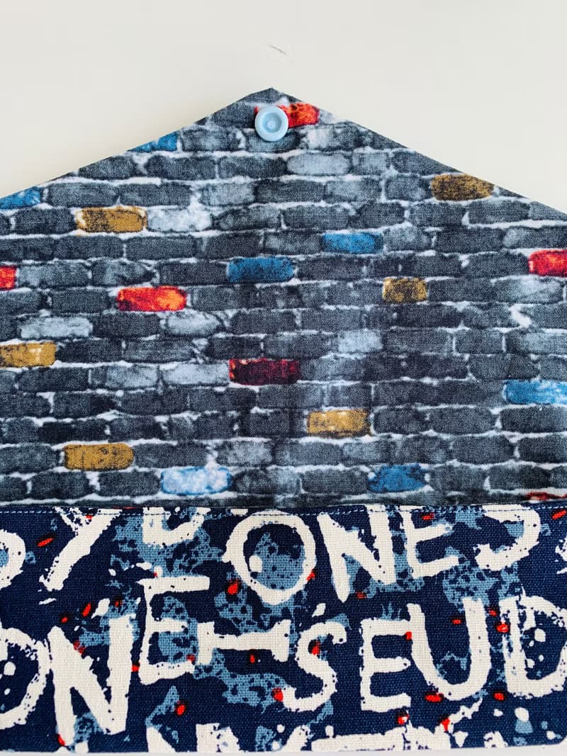 文青風環保筷袋  美式狂潮 斑駁藍  手作餐具袋.交換禮物.