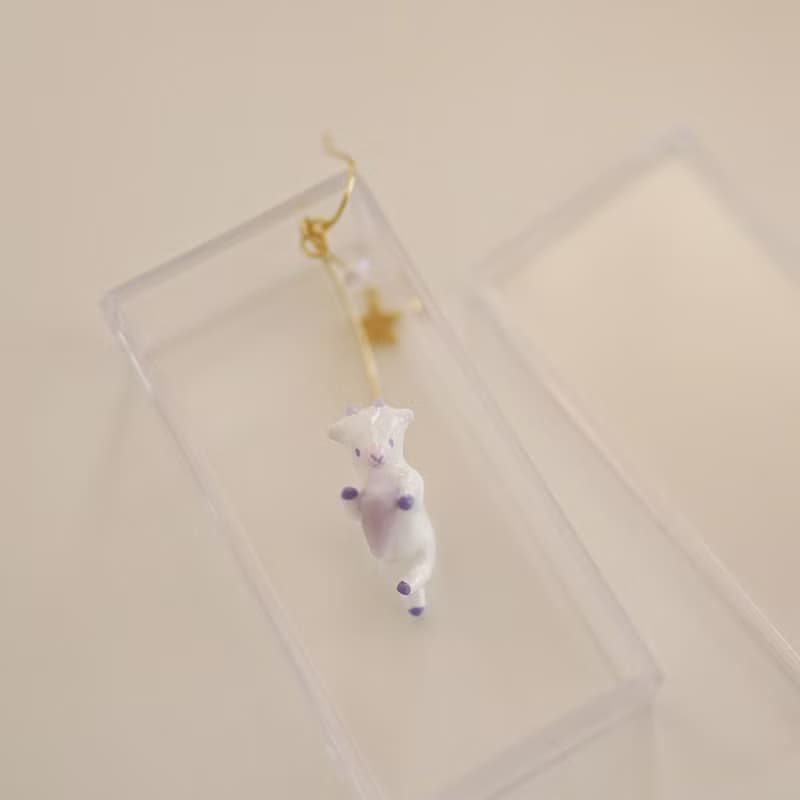 |獨角森林| 尋找遺失的月-小羊耳環/耳夾
