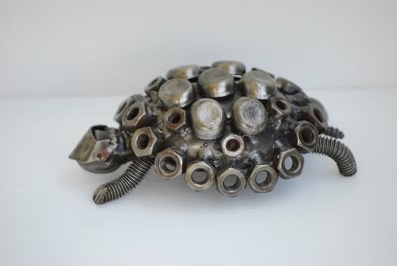 Turtle Scrap Metal Sculpture, Gift For Anniversary, Wow Welding Sculptures