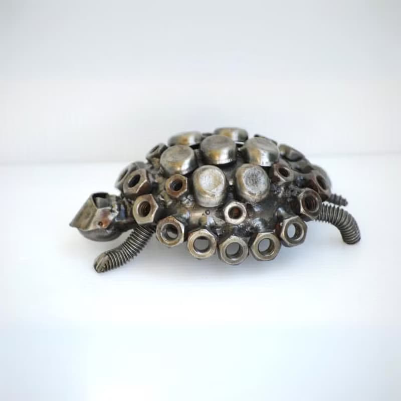 Turtle Scrap Metal Sculpture, Gift For Anniversary, Wow Welding Sculptures