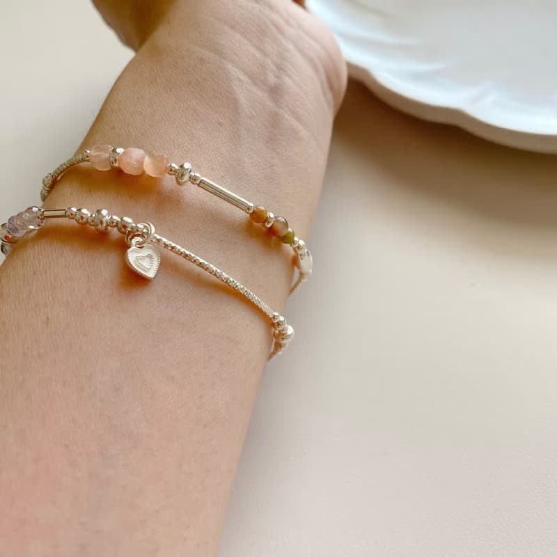 甜心-黃紫晶 草莓晶 純銀手環