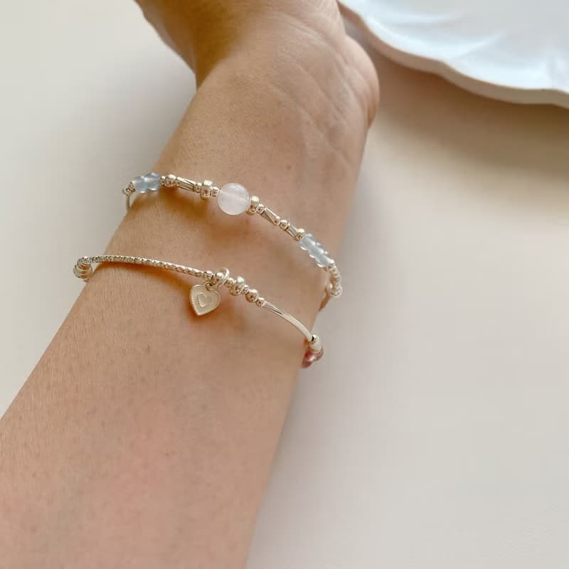 甜心-黃紫晶 草莓晶 純銀手環