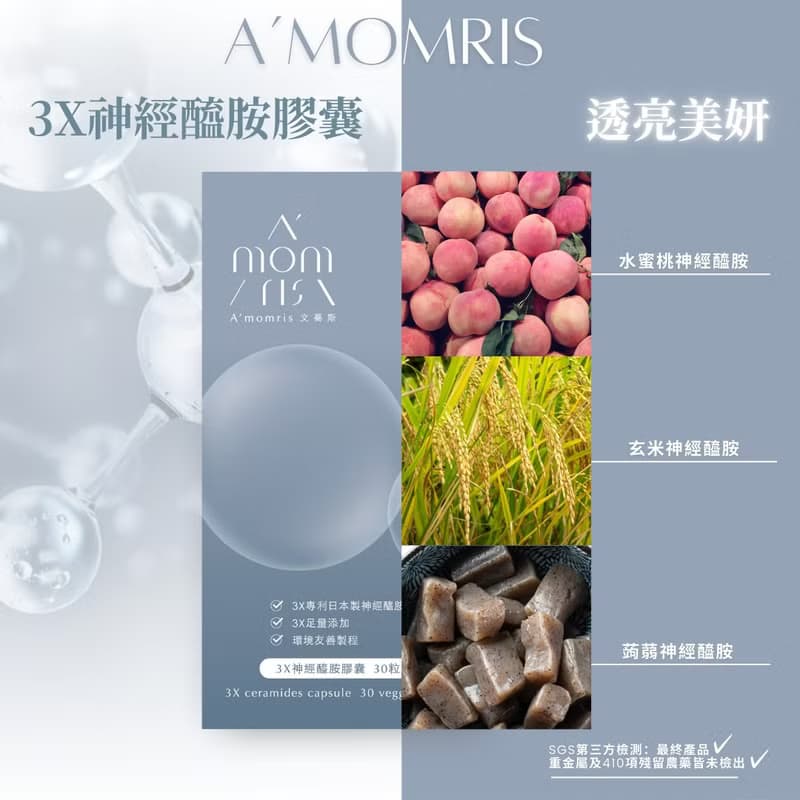 睡醒變美好簡單-3X神經醯胺膠囊 透亮 有感美妍 保健食品 送禮物