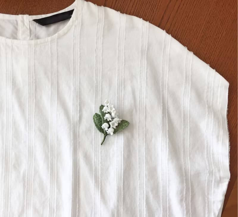 鈴蘭胸針 白色 L Size 禮盒 鉤針編織  生日/結婚禮物