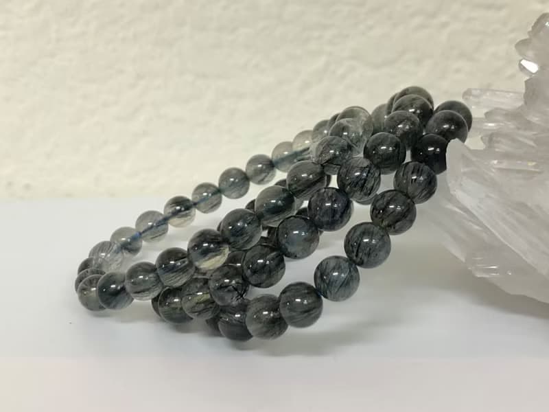 快速出貨天然藍髮晶手鍊8mm