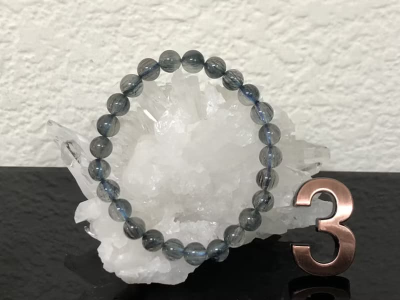 快速出貨天然藍髮晶手鍊8mm