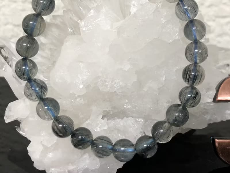 快速出貨天然藍髮晶手鍊8mm