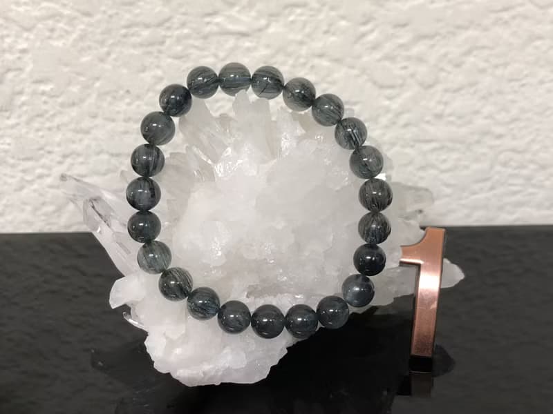 快速出貨天然藍髮晶手鍊8mm