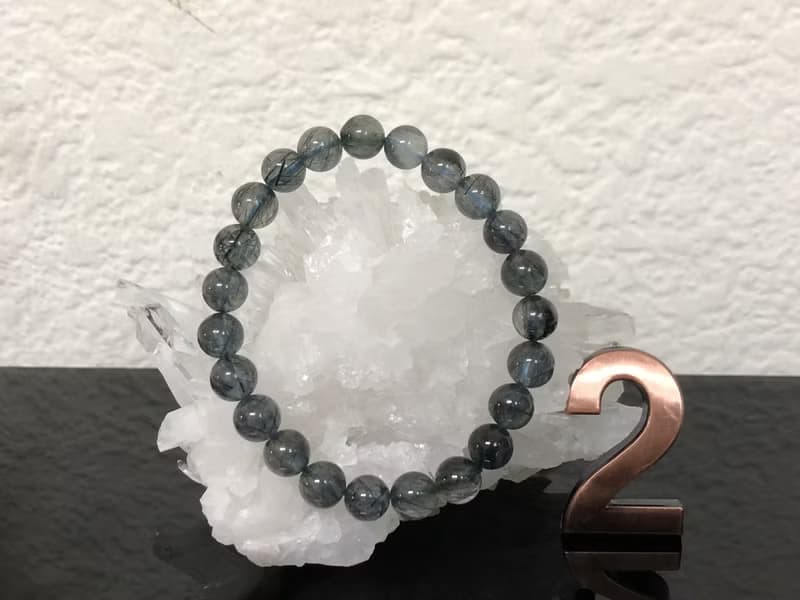 快速出貨天然藍髮晶手鍊8mm