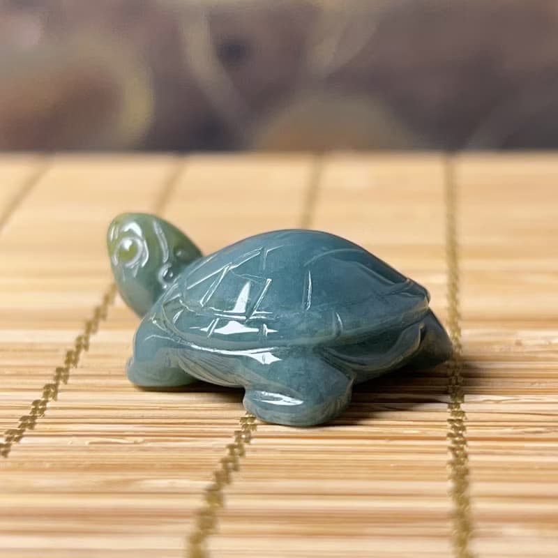 【吉祥‧長壽】飄花翡翠烏龜 | 天然A貨翡翠 | 送禮