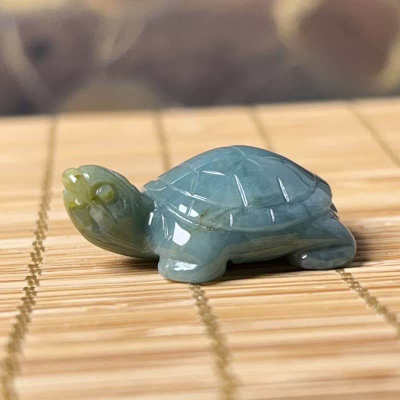 【吉祥‧長壽】飄花翡翠烏龜 | 天然A貨翡翠 | 送禮