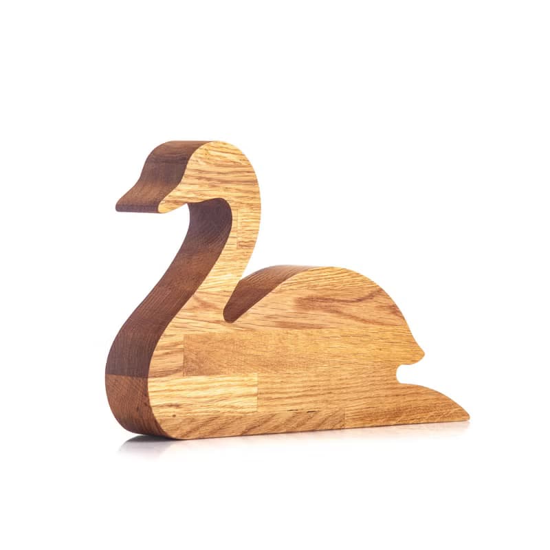 Wood piggy bank SWAN Adult coin bank Daughter gift from mom Modern tip jar
