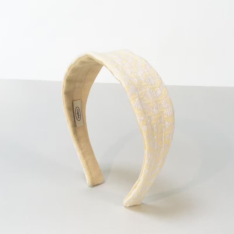lemon butter jacquard hairband handmade headband