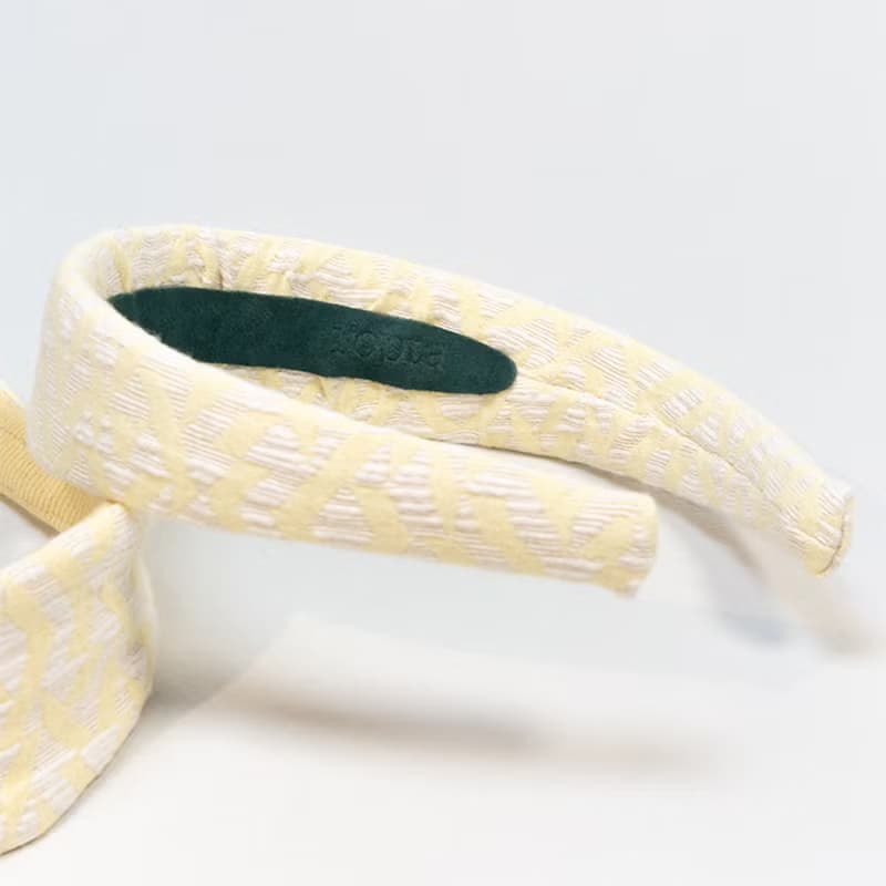 lemon butter jacquard hairband handmade headband