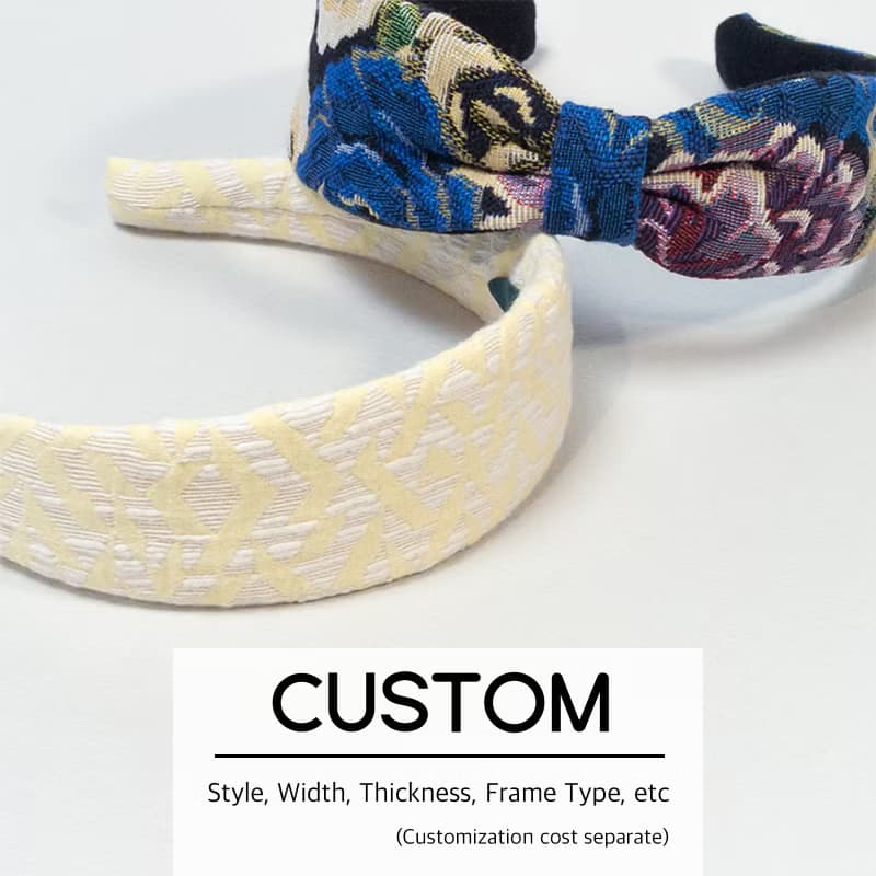 lemon butter jacquard hairband handmade headband