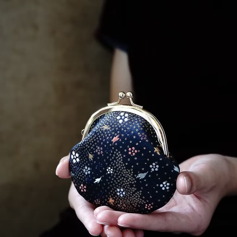 西陣織金襴圓型小口金包/零錢包/共二款