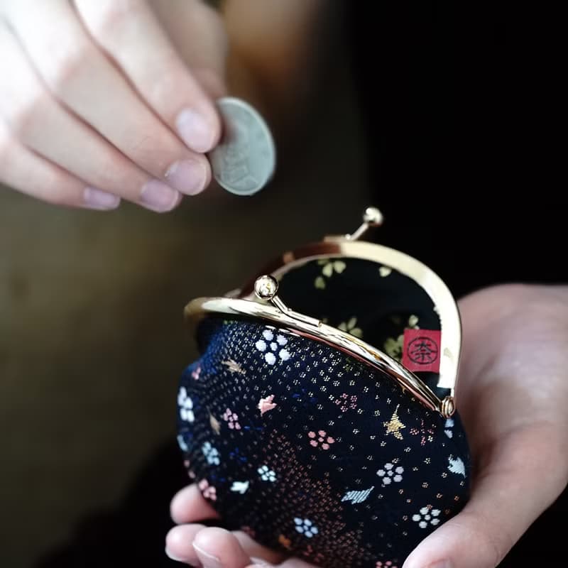 西陣織金襴圓型小口金包/零錢包/共二款